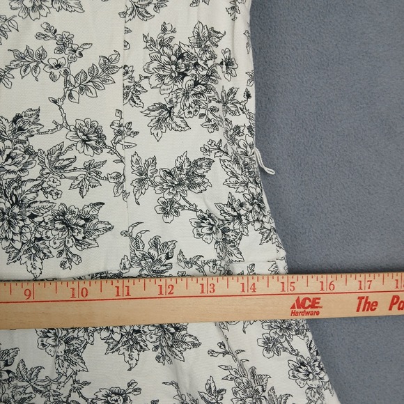 Just Choon Strapless A Line Dress Women 5 White Floral Cotton Stretch Party Wear - Picture 7 of 9